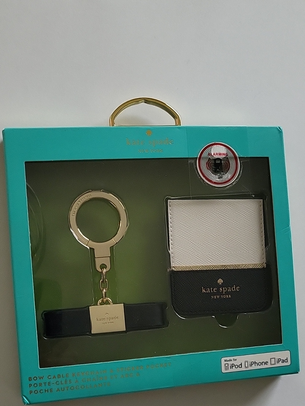 KATE SPADE Bow Cable Keychain Sticker Pocket iPhone Ipod IPad